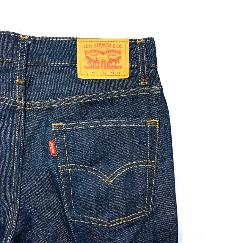 Levi’s 511 Slim Fit Jeans Womens 18 Reg‎ (30x31.5) Mid Rise Dark Wash Denim NWOT